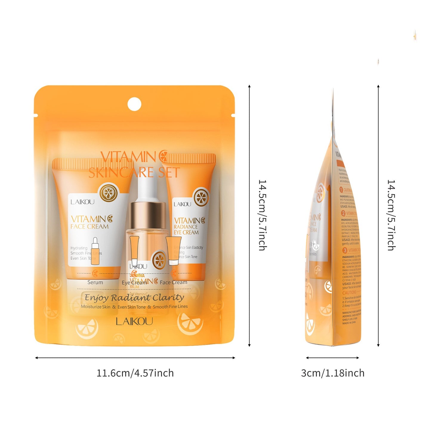 Laikou Vitamin C Skin Care Set 3-piece Set