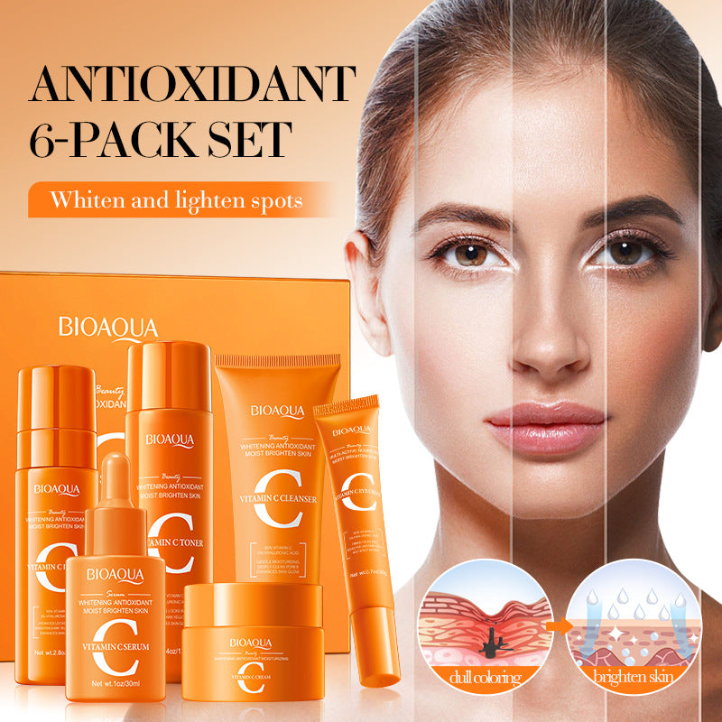 Vitamin C Whitening Six-piece Anti-oxidation Moisturizing Skin Care Gift Box
